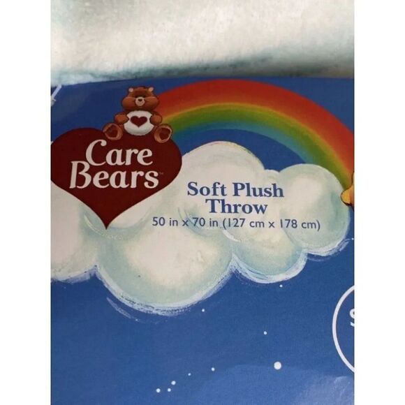 Care Bears Super Soft Plush Throw Blanket 50 X 70” Rainbow Balloons Stars NEW - Picture 6 of 13